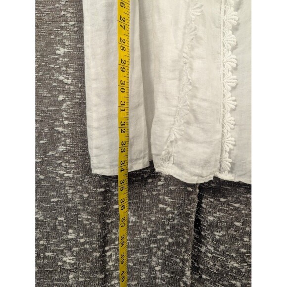 Valentina Naldi White Linen Crochet Lace Boho Dress Women's Large‎ - Picture 3 of 9